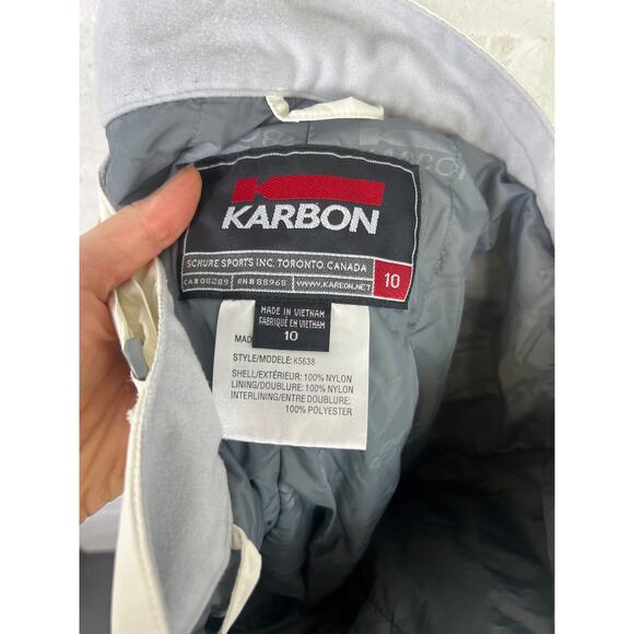 Karbon Women's Insulated Snow Pants Mid-Rise Stretch Nylon White Size 10 - Picture 3 of 4